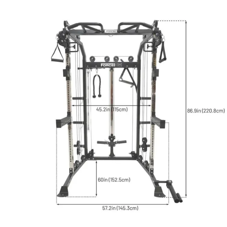 Rack à squat All-In-One trainer G1 V2 Force USA - Station multifonctionnelle avec accessoires inclus