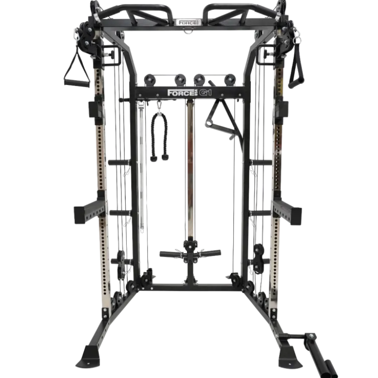 Rack à squat All-In-One trainer G1 V2 Force USA - Station multifonctionnelle avec accessoires inclus