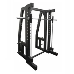 Rack à squat avec barre guidée à charge libre - Smith machine professionnelle pour disques de poids olympique