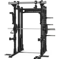 Rack à squat de musculation avec poulie réglable à charge guidée de 100 kg - Half Rack E50 Élite Séries Titanium Strength