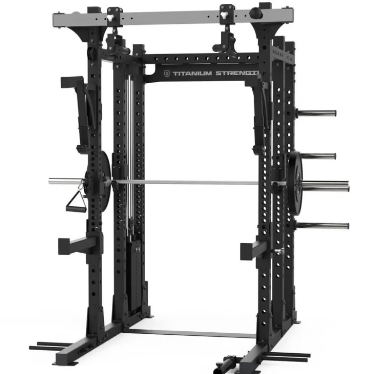 Rack à squat de musculation avec poulie réglable à charge guidée de 100 kg - Half Rack E50 Élite Séries Titanium Strength