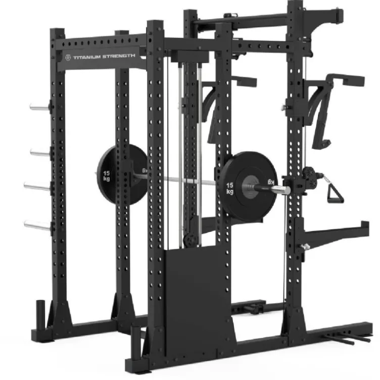 Rack à squat de musculation avec poulie réglable à charge guidée de 100 kg - Half Rack E50 Élite Séries Titanium Strength