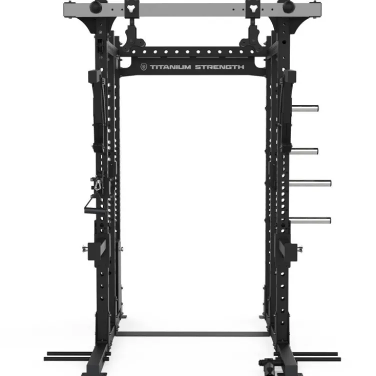 Rack à squat de musculation avec poulie réglable à charge guidée de 100 kg - Half Rack E50 Élite Séries Titanium Strength