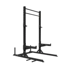 Rack à squat de musculation avec support de rangement et double barres de traction