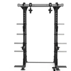 Rack à squat de musculation avec système de tractions rotatif - Capacité de charge 300 kg - Half Rack E10 Elite Series