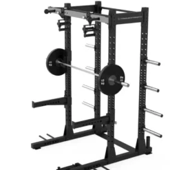 Rack à squat de musculation avec système de tractions rotatif - Capacité de charge 300 kg - Half Rack E10 Elite Series