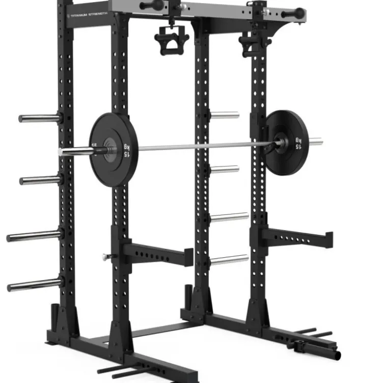 Rack à squat de musculation avec système de tractions rotatif - Capacité de charge 300 kg - Half Rack E10 Elite Series