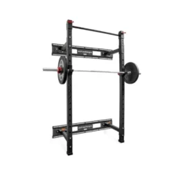 Rack à squat à fixation murale pliable et rabattable avec barre de traction pour home gym