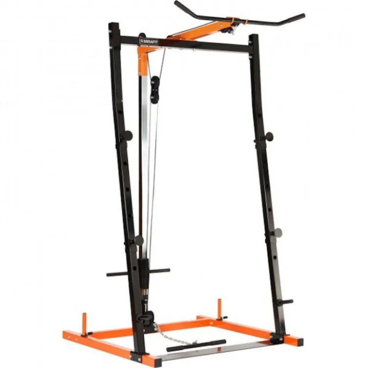 Rack à squat multi-stations avec barre de traction et poulie