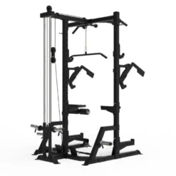 Rack à squat à poulie avec accessoires de musculation multiples et barre de traction pour homegym - Titanium Strength AX60