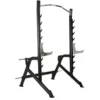Rack à squat réglable et robuste pour home gym avec barre de traction et supports repose-poids