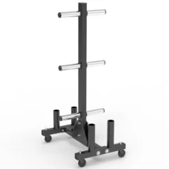Rack vertical pour disques de poids et barres olympiques VBR20 Titanium Strength - Support de rangement mobile professionnel