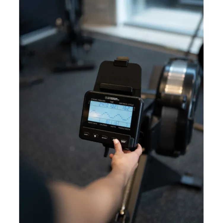 Rameur à air professionnel Titanium Strength avec 10 réglages et Connectivité Bluetooth - Console à piles