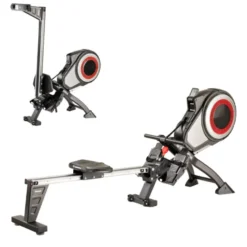 Rameur avec ventilateur de résistance à air pour training de cardio complet - Cadre pliable et ergonomique