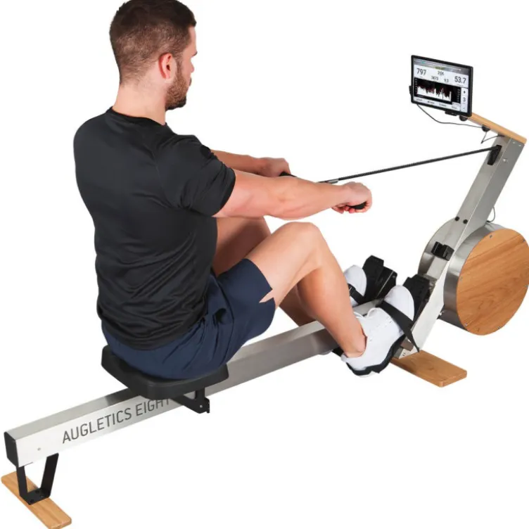 Rameur compact pour exercice d'aviron à domicile - Écran LCD tactile