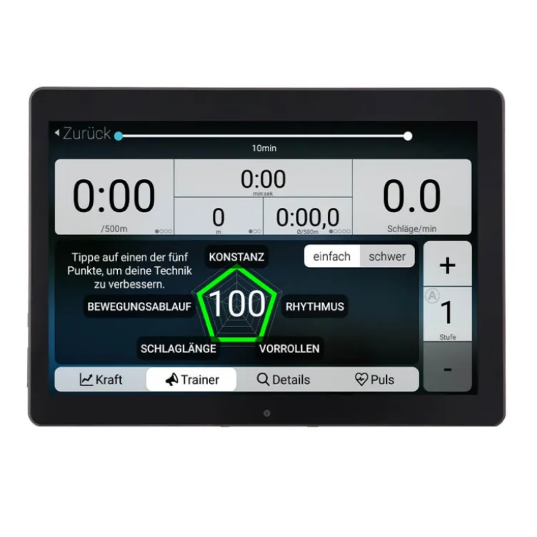 Rameur compact pour exercice d'aviron à domicile - Écran LCD tactile