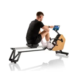 Rameur de cardio éco-conçu et pliable avec rail de 117 cm et 20 programmes de formation - 16 niveaux d'intensité
