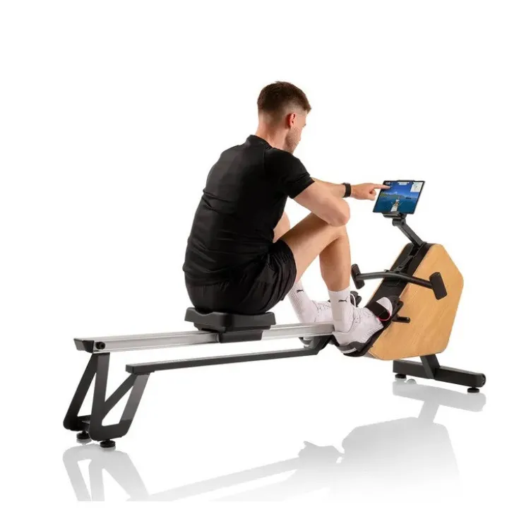 Rameur de cardio éco-conçu et pliable avec rail de 117 cm et 20 programmes de formation - 16 niveaux d'intensité