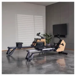 Rameur de cardio éco-conçu et pliable avec rail de 117 cm et 20 programmes de formation - 16 niveaux d'intensité