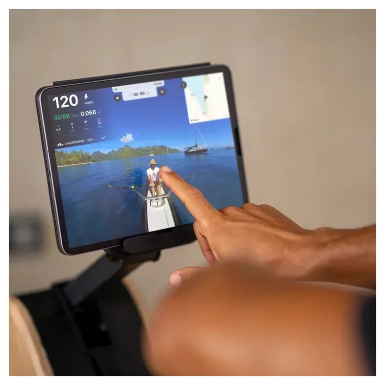 Rameur de cardio éco-conçu et pliable avec rail de 117 cm et 20 programmes de formation - 16 niveaux d'intensité