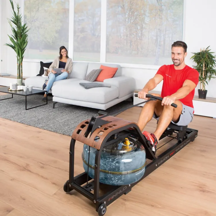 Rameur de cardio-training avec technologie hydroélectrique - Résistance réglable