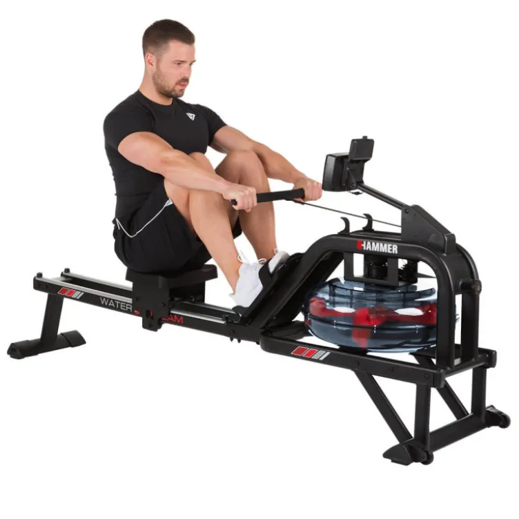 Rameur à eau ultra-confortable pour exercices de l'aviron - Écran LCD - Water Stream