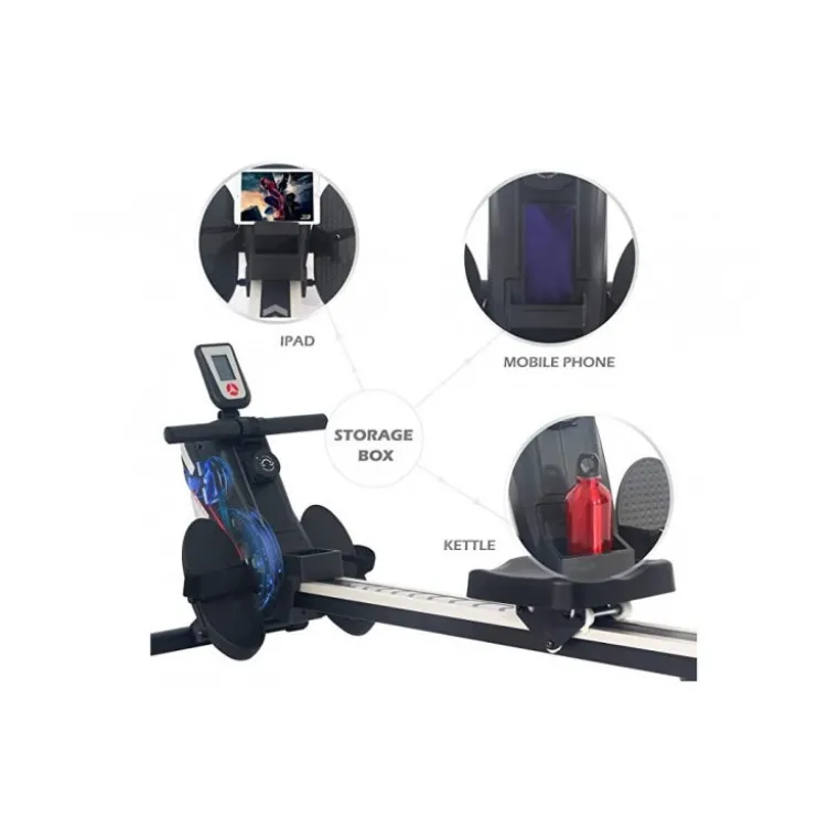 Rameur électronique pliable 8 niveaux de résistance avec écran pour home gym