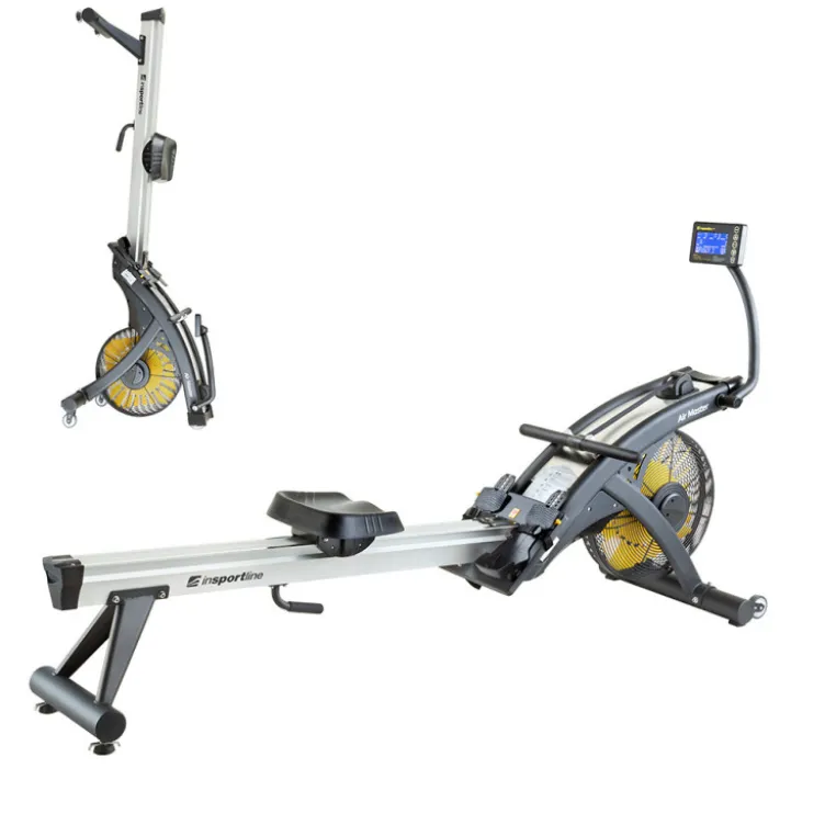 Rameur électronique professionnel avec long rail de 124 cm et système de freinage magnétique - Roues transport