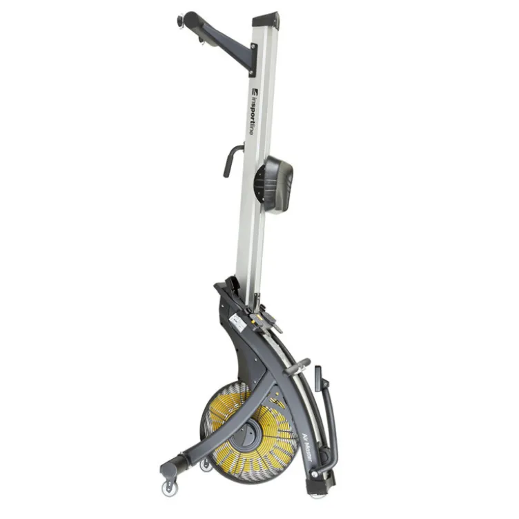 Rameur électronique professionnel avec long rail de 124 cm et système de freinage magnétique - Roues transport