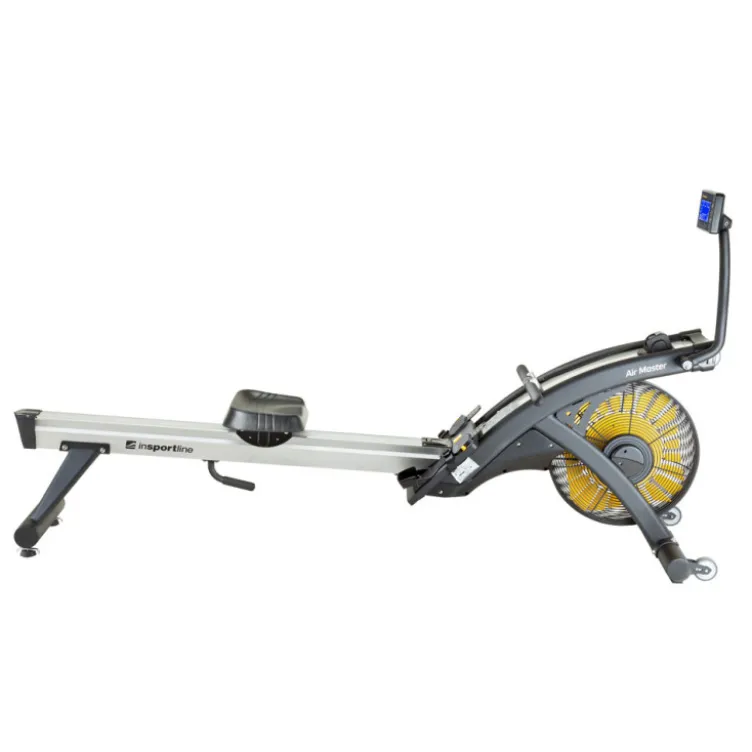 Rameur électronique professionnel avec long rail de 124 cm et système de freinage magnétique - Roues transport