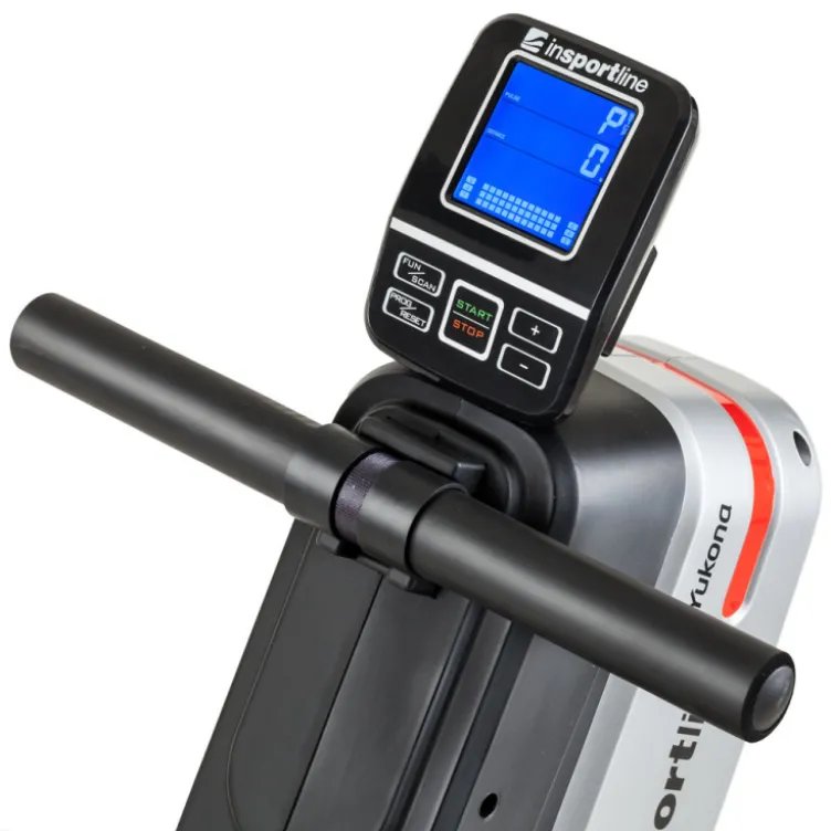 Rameur électronique Yukona avec 16 modes de résistance et volant d'inertie de 2 kg - Rails de 94 cm