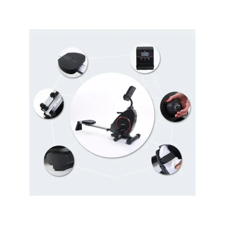 Rameur magnétique pour home-gym pliable avec ordinateur 8 niveaux de résistance