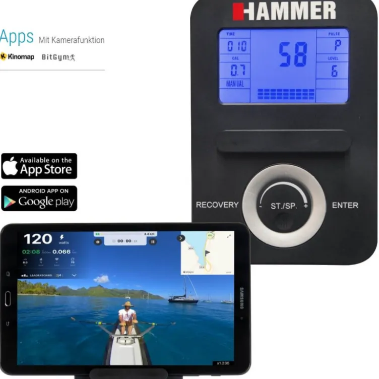 Rameur mobile d'endurance avec fonction de pliage - Système silencieux