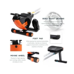 Rameur pliable résistance magnétique avec écran LCD 8 niveaux de résistance