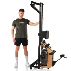 Rameur à résistance hydraulique 14 L doté de 6 niveaux d'intensité - Simulateur d'aviron