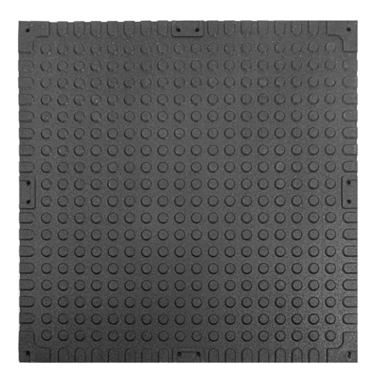 Revêtement de sol effet bois ou marbre 100 x 100 x 2 cm avec surface texturée en caoutchouc EPDM