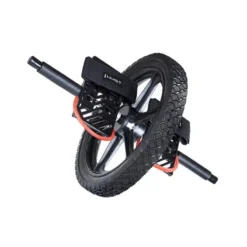Roue abdominale en caoutchouc pour exercices de musculation avec sangles de maintien pour mains et pieds