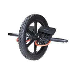Roue abdominale en caoutchouc pour exercices de musculation avec sangles de maintien pour mains et pieds