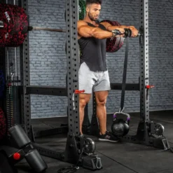 Rouleau pour musculation des avant-bras avec sangle en nylon et mousqueton Wrist Roller