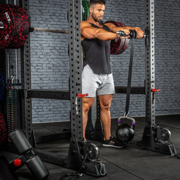 Rouleau pour musculation des avant-bras avec sangle en nylon et mousqueton Wrist Roller
