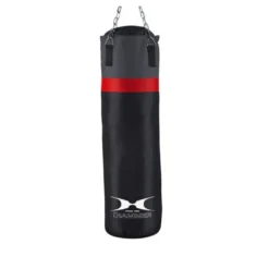 Sac de frappe en nylon noir et rouge pour entraînement sparring à domicile
