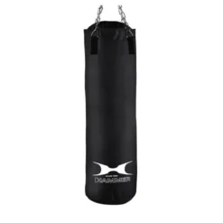 Sac de frappe en nylon noir pour entraînement de boxe home gym