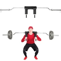 Safety Squat bar olympique pour entraînement sécurisé des cuisses - Capacité de charge 317 kg