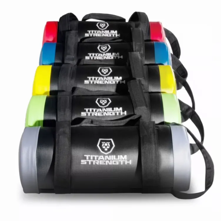 Sandbags Titanium Strength TSB de 5 à 25 kg avec code couleur et prises multiples pour Hyrox et Crossfit