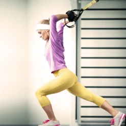 Sangle de suspension polyvalente pour exercices de fitness en homegym - Jaune