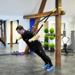 Sangle de suspension polyvalente pour exercices de fitness en homegym - Jaune