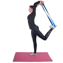 Sangle de yoga pour débutants réglable jusqu'à 185 cm en fibre acrylique pour un étirement des muscles efficace