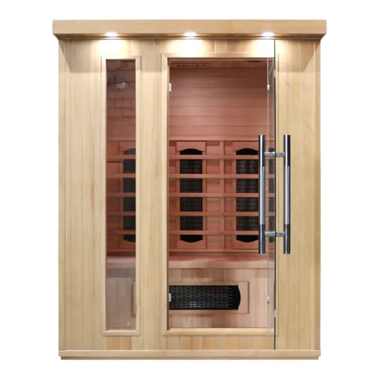 Sauna d'intérieur 3 places avec 7 modes de luminothérapie et ioniseur- Température max de 65°C pour la récupération musculaire