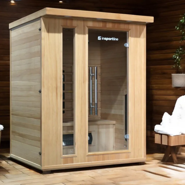 Sauna d'intérieur 3 places avec 7 modes de luminothérapie et ioniseur- Température max de 65°C pour la récupération musculaire