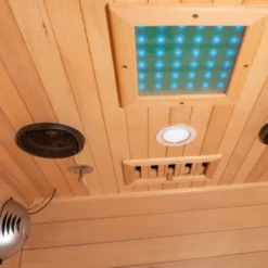 Sauna en bois infrarouge individuel Mettsa 100 avec ioniser d'oxygène et lumière multicolores